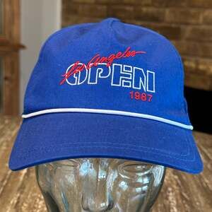 Vintage American Needle Los Angeles Open 1987 Golf Hat Royal Blue Rope SnapBack